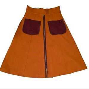 Valmax made in Italy orange & maroon skirt size 12‎